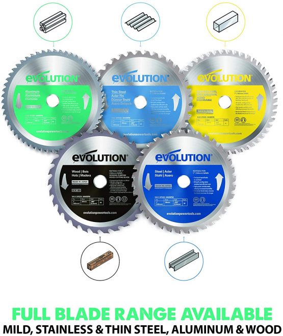 Evolution Power Tools 180BLADEAL Aluminium Carbide-Tipped Blade, 180 mm - Image 4