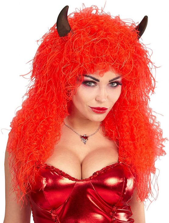 Ladies Lady Devil In Box Wig for Hair Accessory Fancy Dress - Image 3