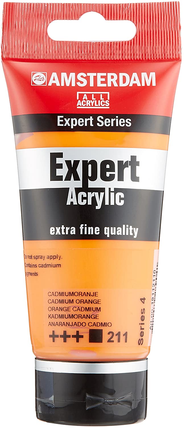 Amsterdam Expert Series Acrylic Paint - Cadmium Orange 211-75 ml Tube - Heavy Body - Excellent Lightfastness - Durable Satin Finish