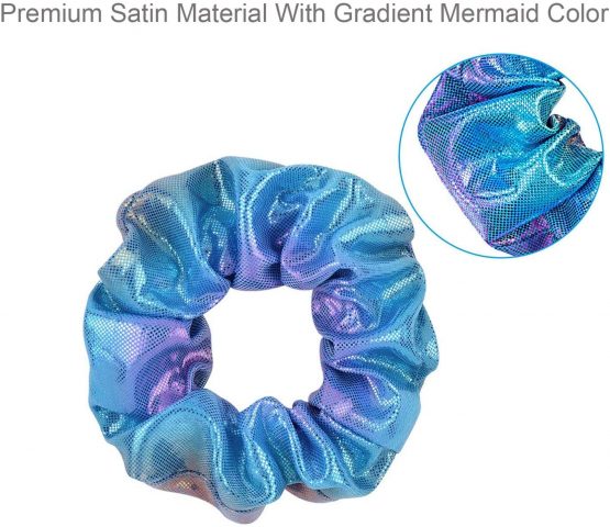 20 Pieces Shiny Metallic Scrunchies,AUERVO Hair Scrunchies Sparkle Scrunchy Colorful Hair Ties Ropes Elastic Ponytail Holder for Girls and Women - Image 3