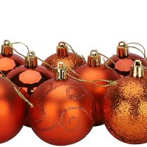 Christmas Concepts® Pack of 10 - 60mm Christmas Tree Baubles - Shiny, Matte & Glitter Decorated Baubles (Copper)