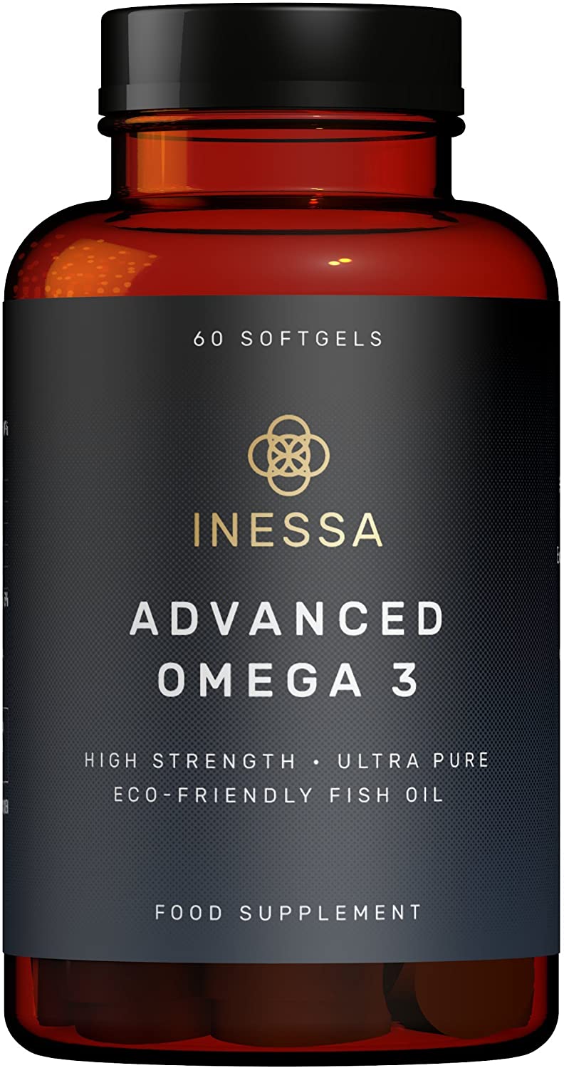 Omega 3 Fish Oil 1200mg (480mg EPA/360mg DHA per Capsule) High Strength, Ultra Pure, Eco Friendly 60 Capsules