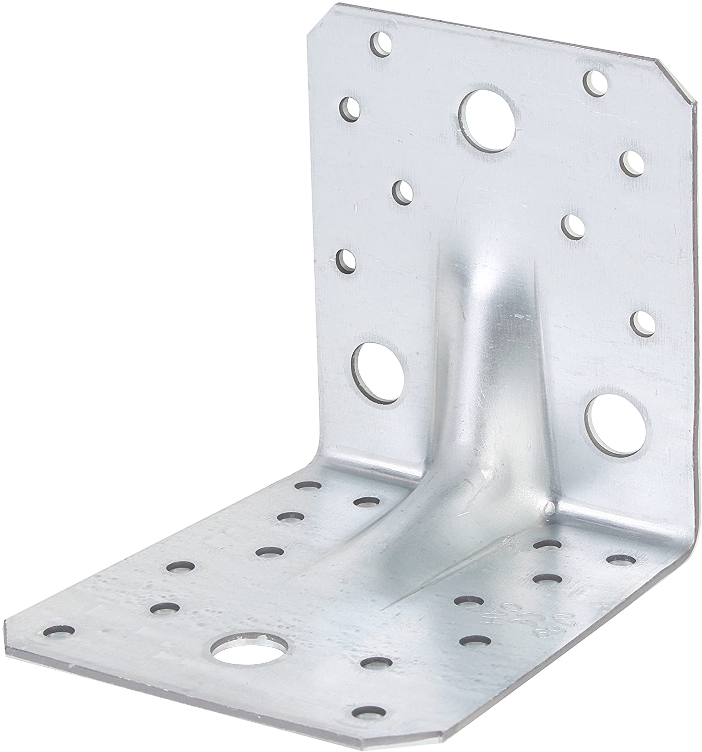 Heavy Duty Angle Connector with Beading, Handyman Pack, Sendzimir Galvanised 105 x 105 x 90 mm / 25 Stk