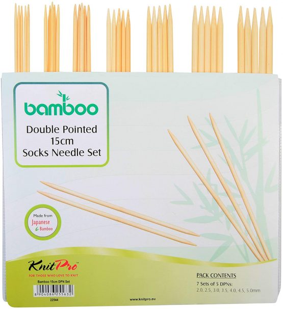 KnitPro 22544 Set of Sock-Knitting Needles Bamboo 15 cm