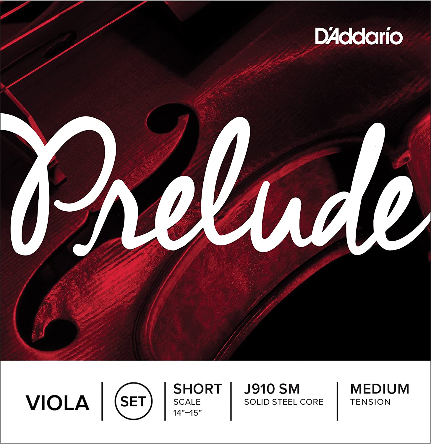 D'Addario Prelude Short Scale Medium Tension Viola String Set, Grey, Full Set