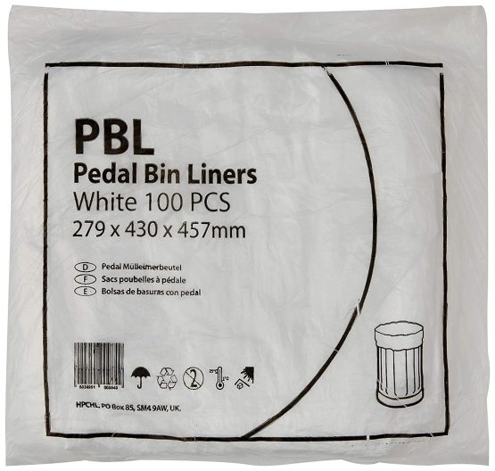 Q-Connect Pedal Bin Liner, White, Pack of 1000