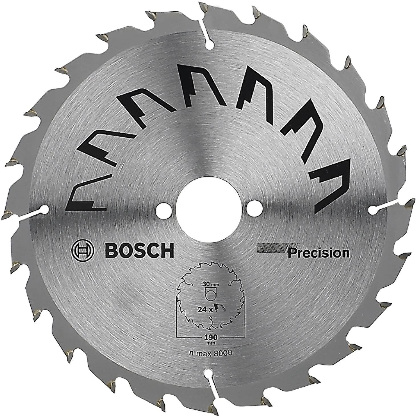 Bosch 1x Circular Saw Blade Precison (for Wood diameter 190 x 2.5/1.5 x 30 mm, 24 Teeth, ATB, Accessories for Circular Saws)