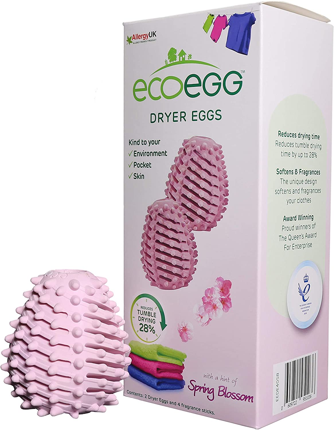 Ecoegg EEDE40SB Dryer Eggs - Spring Blossom Scent, 2 Count (Pack of 1)