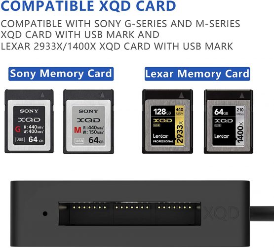 【Upgraded Version】Cateck USB 3.0 XQD Card Reader, Compatible with Sony G/M Series USB Mark XQD Card, Lexar 2933x/1400x USB Mark XQD Card - Image 2