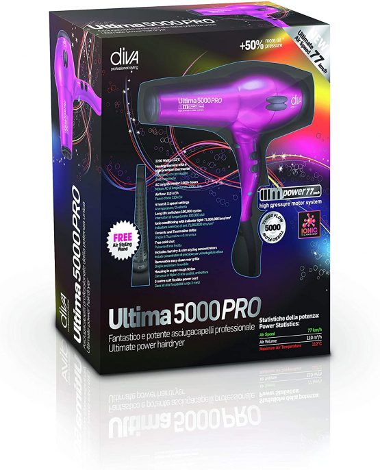 Diva Professional Styling Ultima 5000 Pro Hairdryer - Purple - Image 2