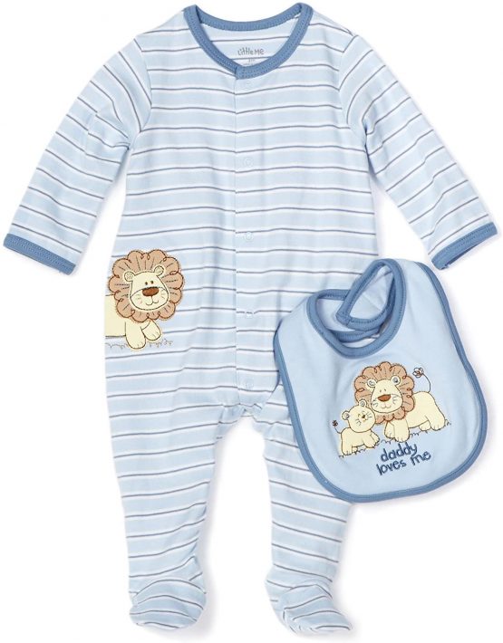 Little Me Light Blue Stripe (Lion) 9M 2th Bib