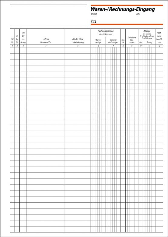 Sigel WG415 Incoming Goods/Invoices Book All Pages Fixed in The Book A4 50 Pages - Image 2