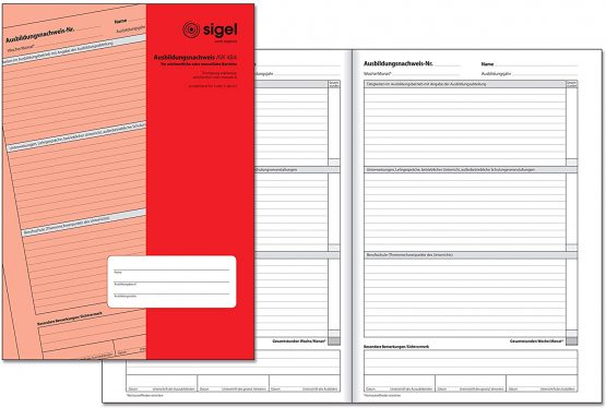 Sigel AW484 Training Certificate A4 Report Book for Weekly or Monthly Notes A4 28 Pages