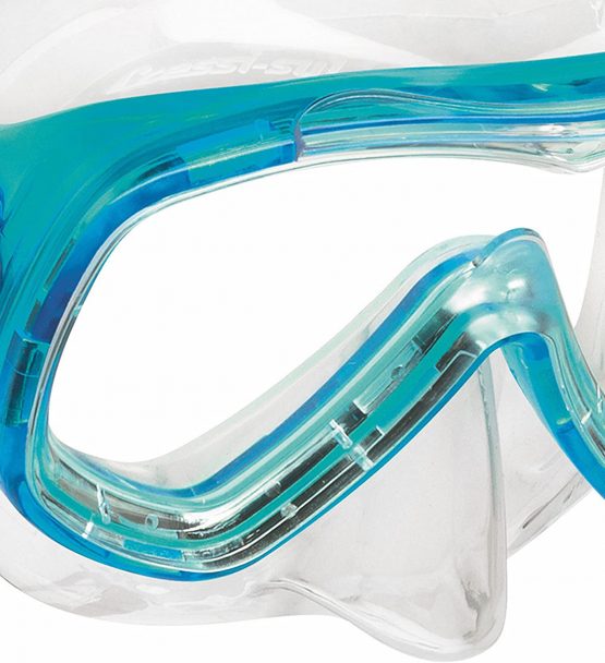 Cressi Unisex Children's Piumetta Snorkeling Mask, Transparent/Aquamarine, One Size - Image 4