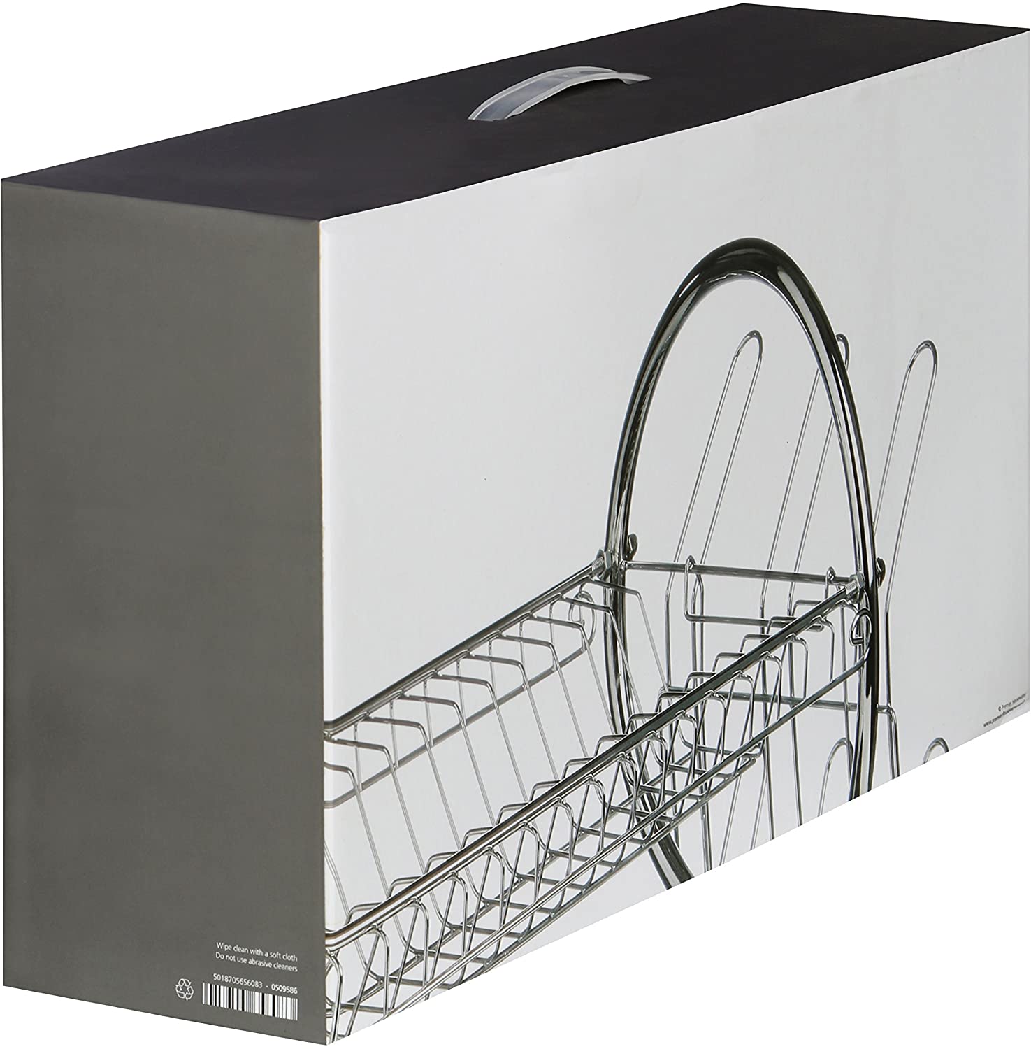 Premier Housewares 2 Tier Dish Drainer, Dish Rack with Drip Tray, Sink Caddy - Chrome/Red, H39 x W56 x D25cm - Image 4