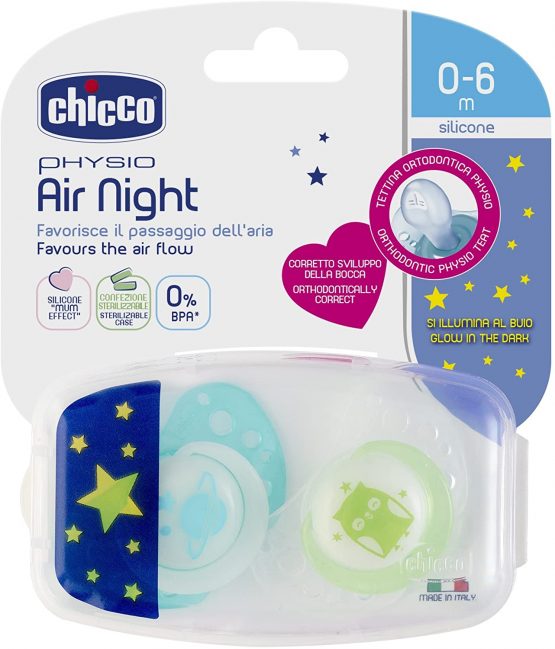 Chicco Physio Air Lumi Silicone Soother - 6 to 12 Months (2 Pieces, Multicolor) - Image 4