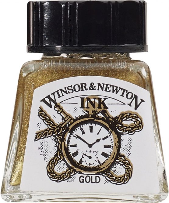 Winsor & Newton 14ml Drawing Ink Bottle - Gold