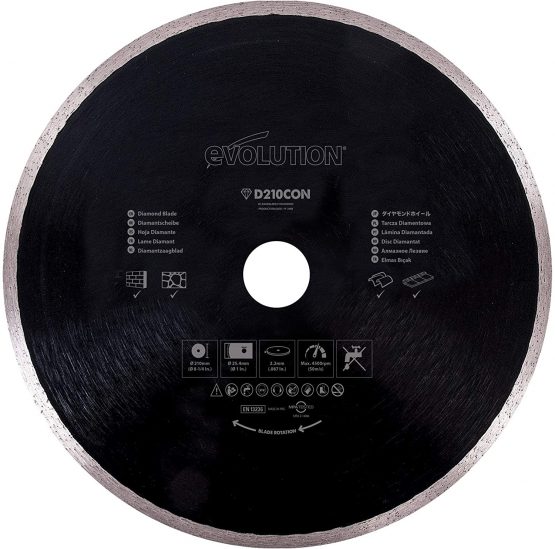 Evolution Power Tools RAGEBLADE210DIAMOND Rage Diamond Continuous Rim Blade 210 x 25.4mm, 210 mm