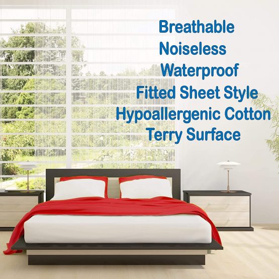 Waterproof Mattress Protector (Superking UK (180x200cm)) Deep, Fitted Sheet Style Cover | Soft, Breathable Sleep Comfort | Sweat, Liquid, Moisture, and Dust Mite Protection | White - Image 2