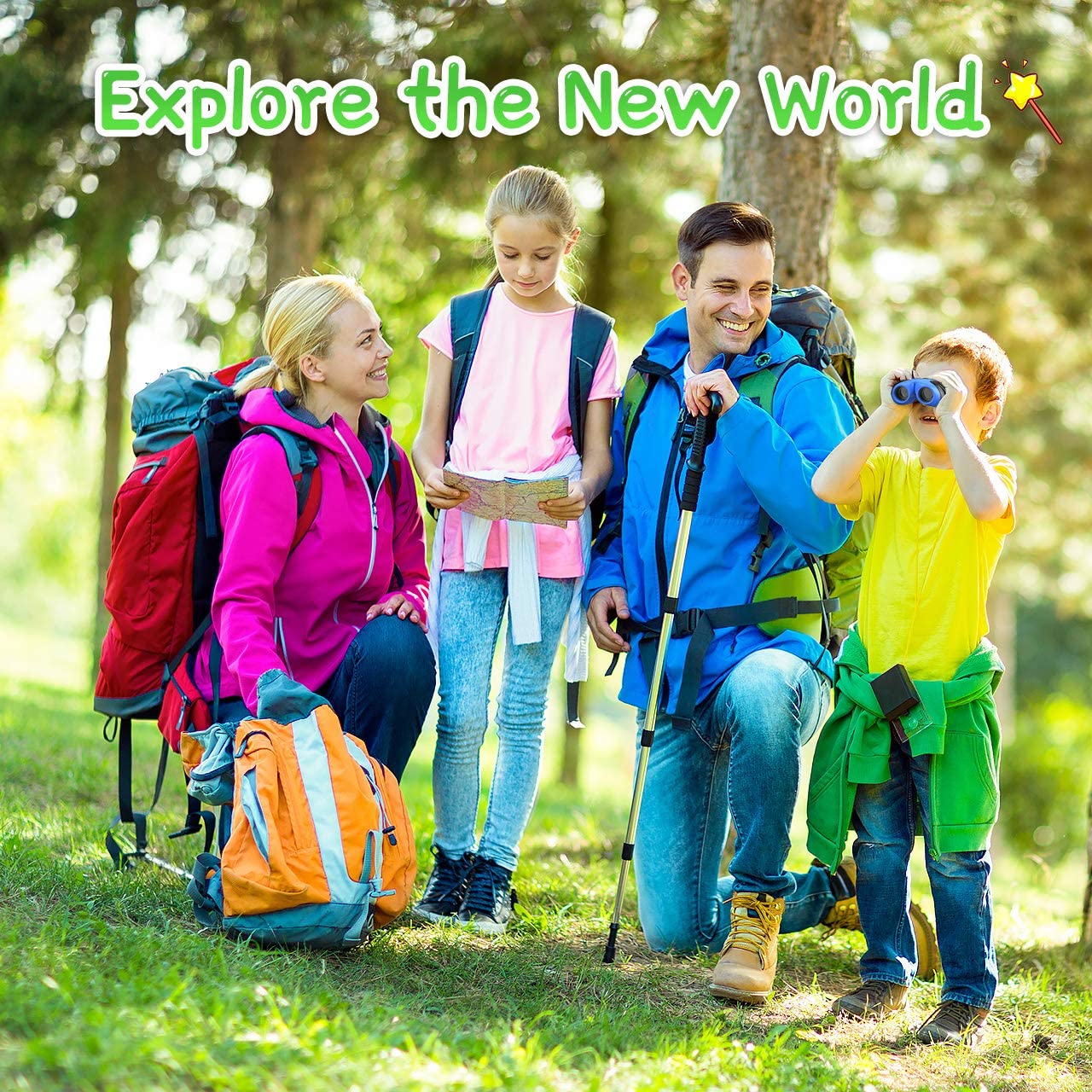 EUTOYZ Binoculars for Kids - Boys' Outdoor Learning Toys, Age 3-10, Blue, Compact - Image 2
