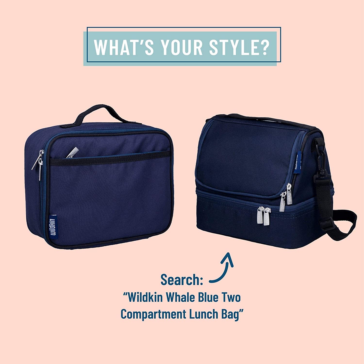 Wildkin Children's Lunch Box, Polyester, Navy Blue, 25.5 x 8 x 20 cm - Image 4