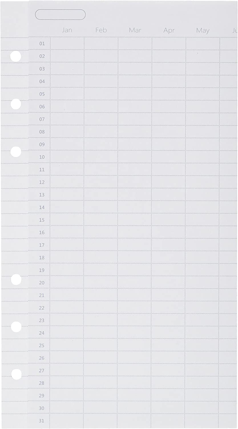 Filofax Personal Clipbook undated Year Planner Refill, Whites - Image 2