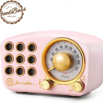 Retro Radio Bluetooth Speaker, Vintage Radio- Greadio FM Radio With Old fashioned Classic Style, Strong Bass Enhancement, Loud Volume, Bluetooth 4.2 Connection, TF Card Slot and MP3 Player (Pink)