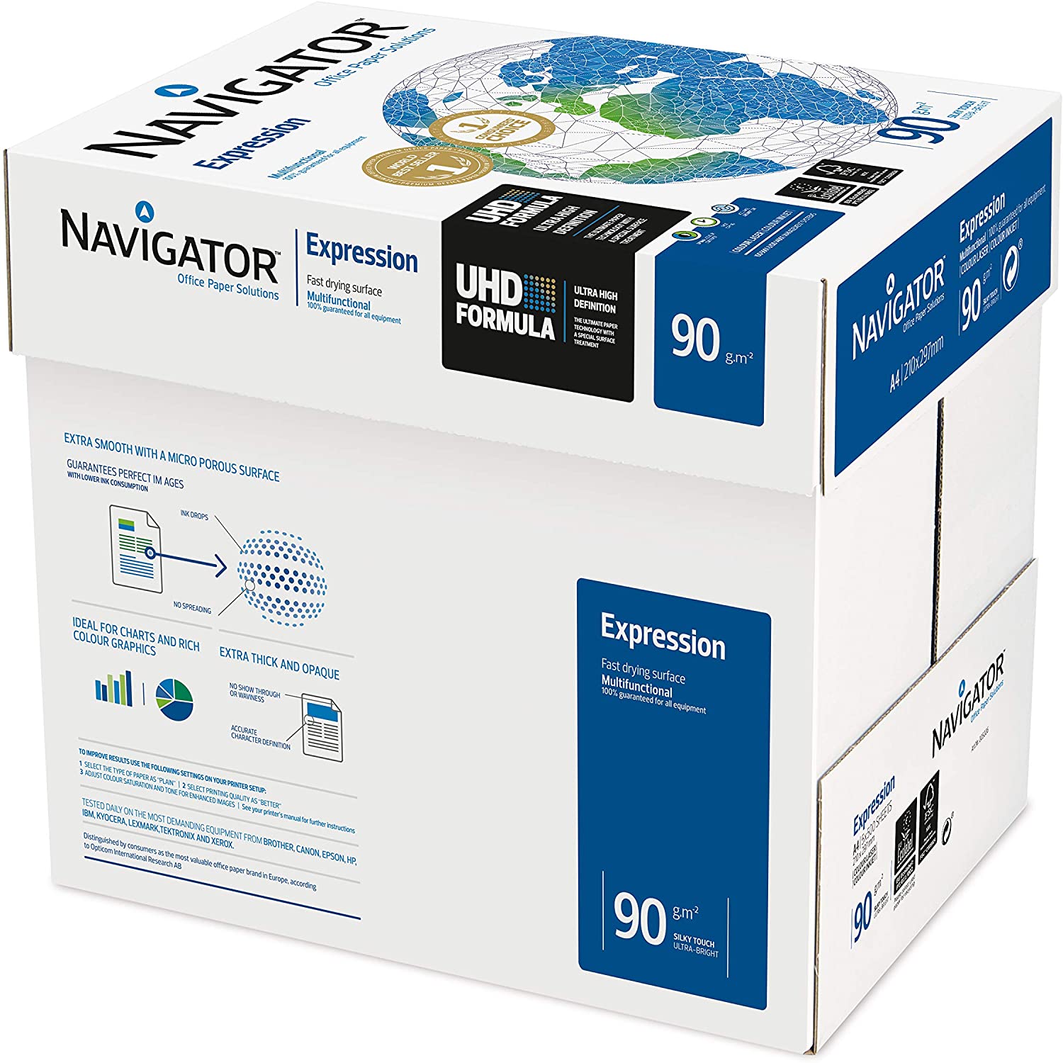 Navigator 210 x 297 mm A4 90gsm Expression Copier Paper - White (Pack of 2500 Sheets)