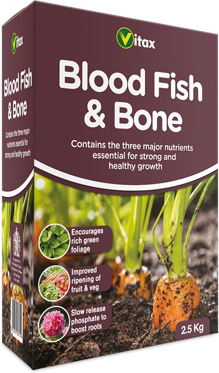 Vitax Blood Fish & Bone, Organic-Based, General Purpose Fertiliser, Suitable for Fruit Vegetables & Flowers, Slow Release