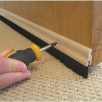 STORMGUARD 02SR0320838WO 838mm Bottom of The Door Brush Strip Draught Excluder-Wood, Black, (2'9")