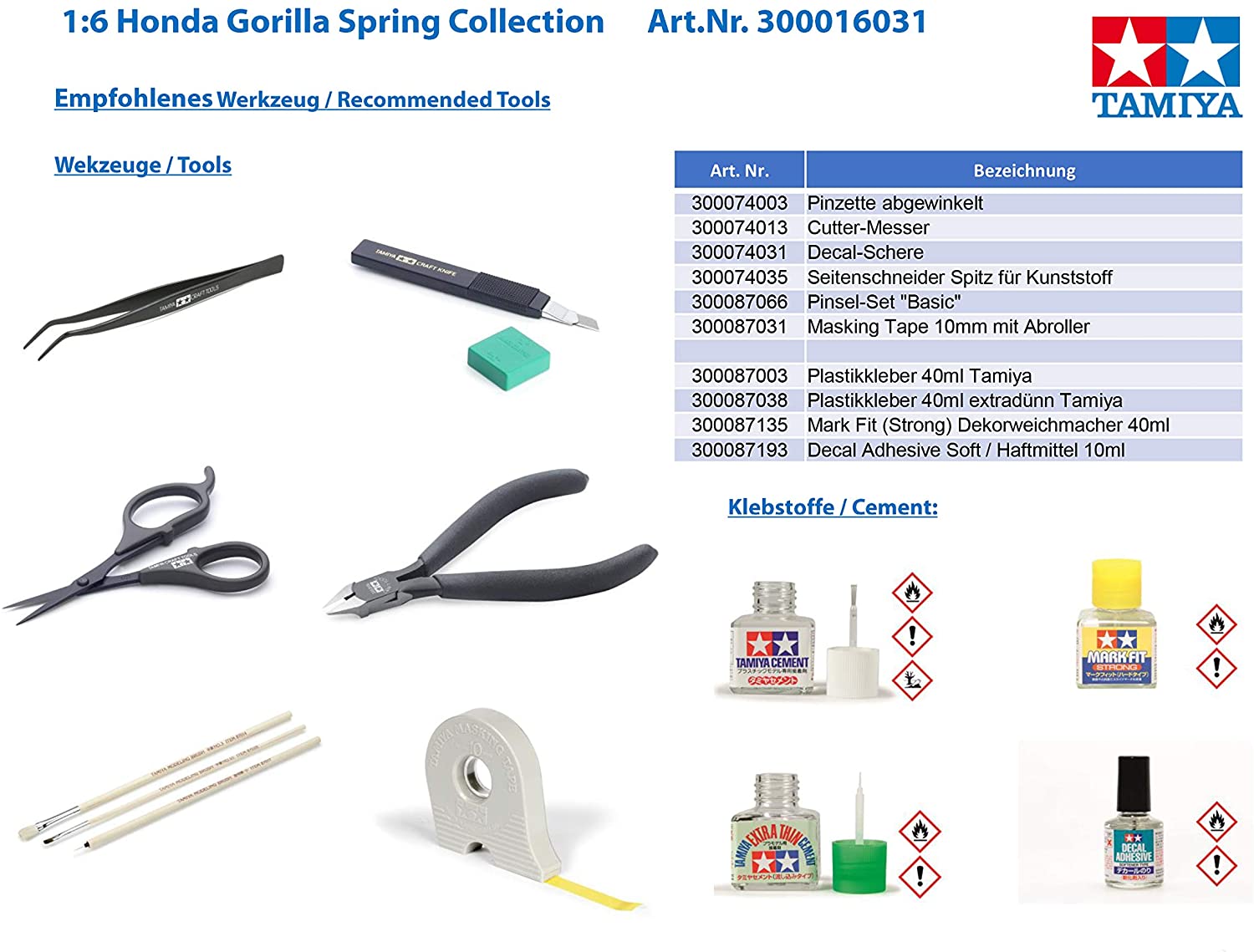 TAMIYA Dickie 300016031 Plastic Model 1:6 Honda Gorilla Spring Collection, White, 1:16 - Image 3