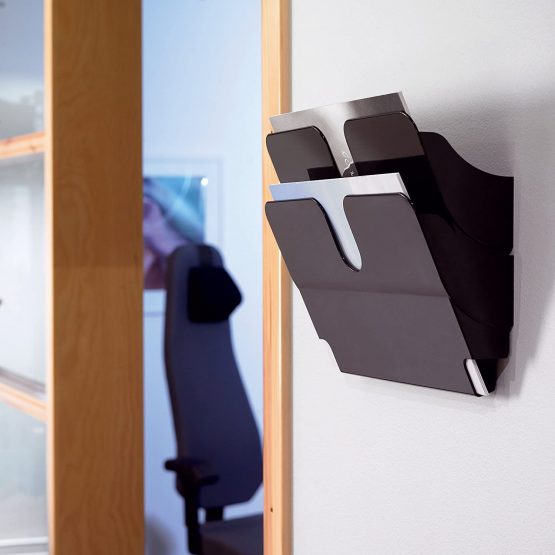 Durable FlexiPlus 2 1709014060 Literature Holder with 2 Compartments A4 Landscape - Black - Image 2