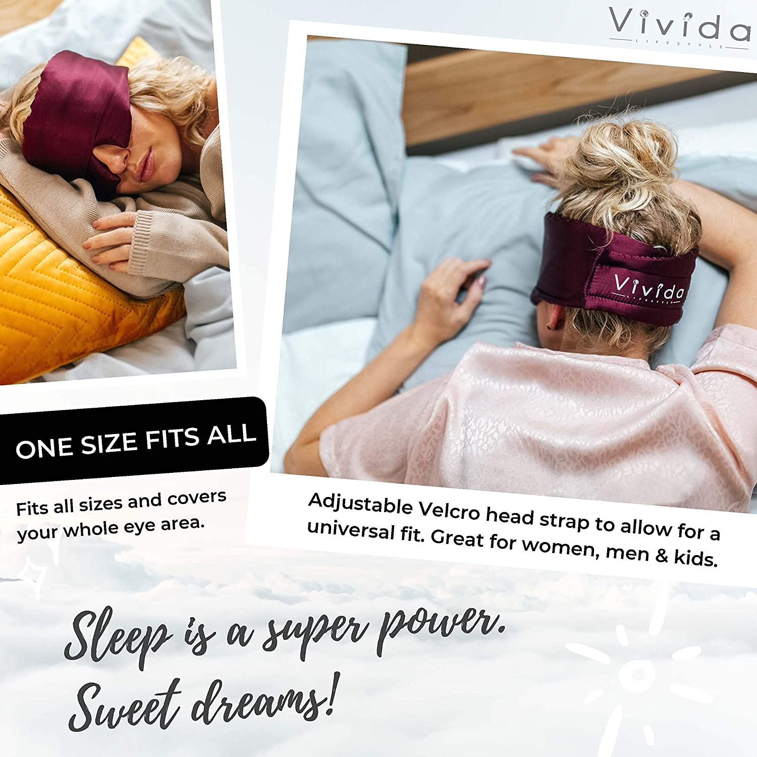 Vivida Lifestyle Natural Silk Blackout Sleep Eye Mask 100 Light