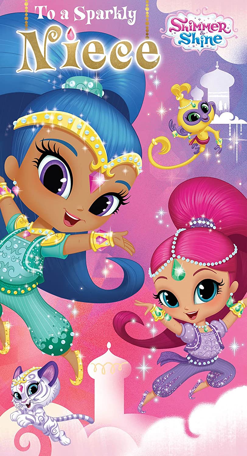 Shimmer & Shine SI004 Niece Birthday Card, Multi Colour