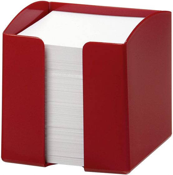 Durable Trend Note Box with 800 White Paper Notes - Opaque Red