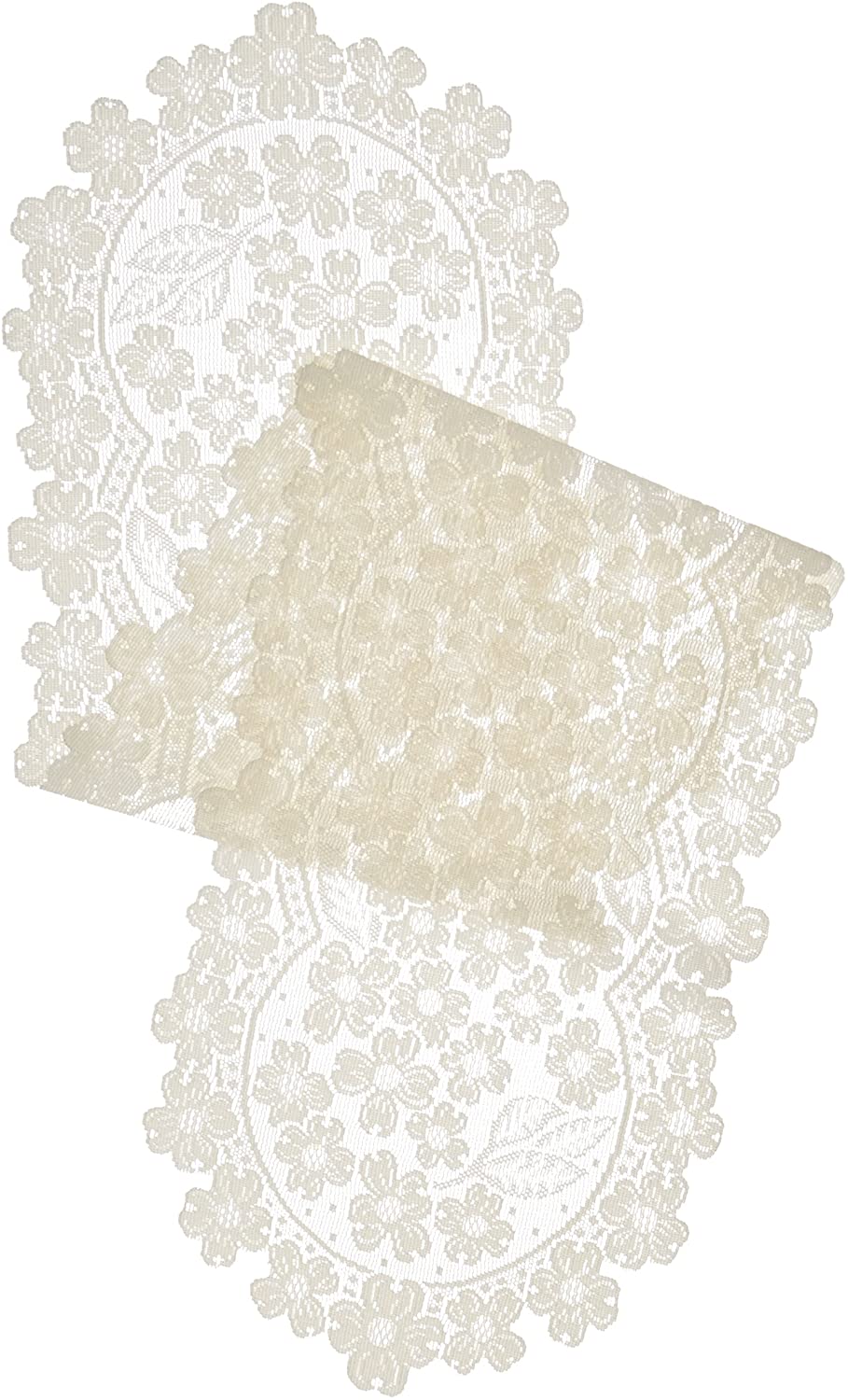 Heritage Lace Dogwood Runner, 14 by 53-Inch, Ecru, Lace, 134.62 x 35.56 x 0.32 cm, 134.62 x 35.56 x 0.3175 cm