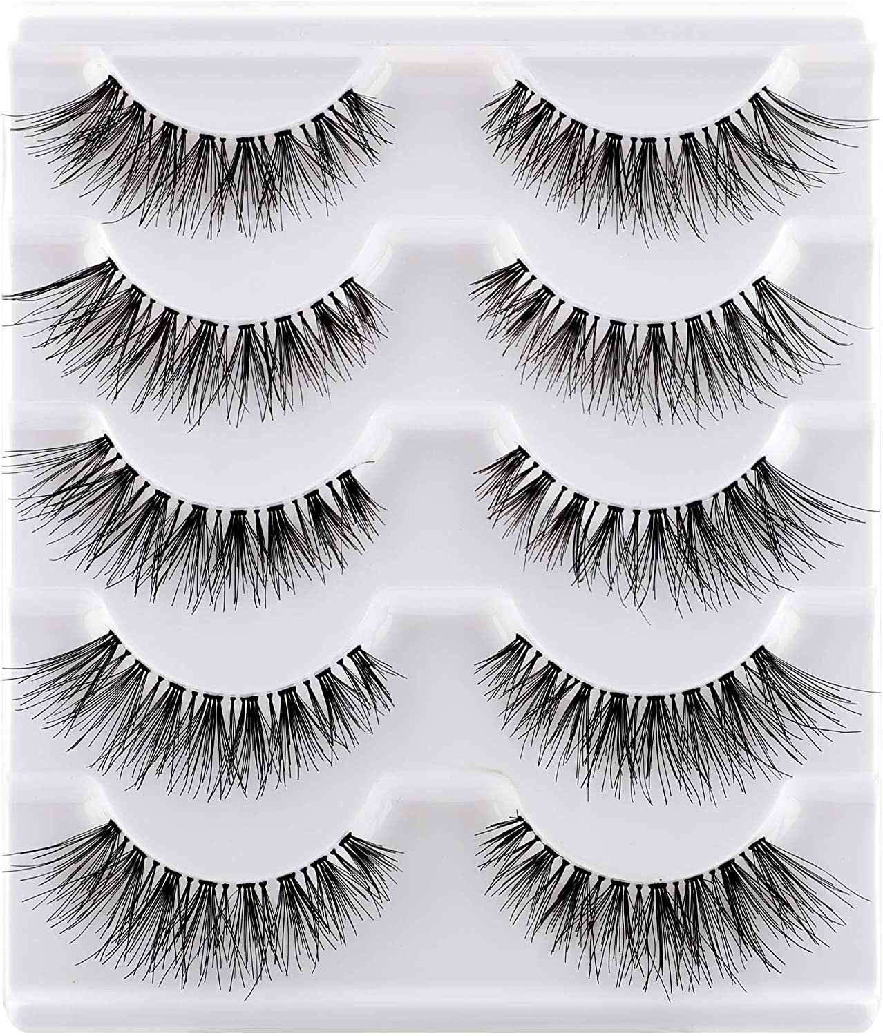 JIMIRE False Eyelashes Multipack Natural 110 Eyelashes, Pink, 5 count (Pack of 1) - Image 4