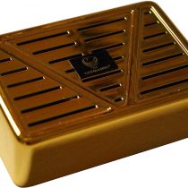 GERMANUS Humidor Cigar Humidifier, quad, gold, with crystals