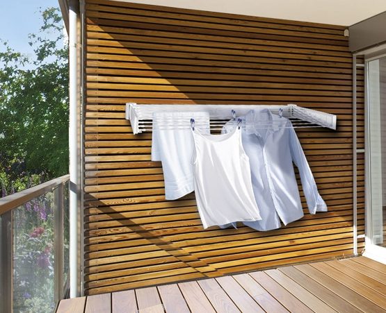 Leifheit Telegant 30 Protect Wall Dryer, Foldable Clothes Drying Rack with 5 x 60 cm Bars, Robust Clothes Rack for Indoor and Outdoor, 3 m Drying Space - Image 4
