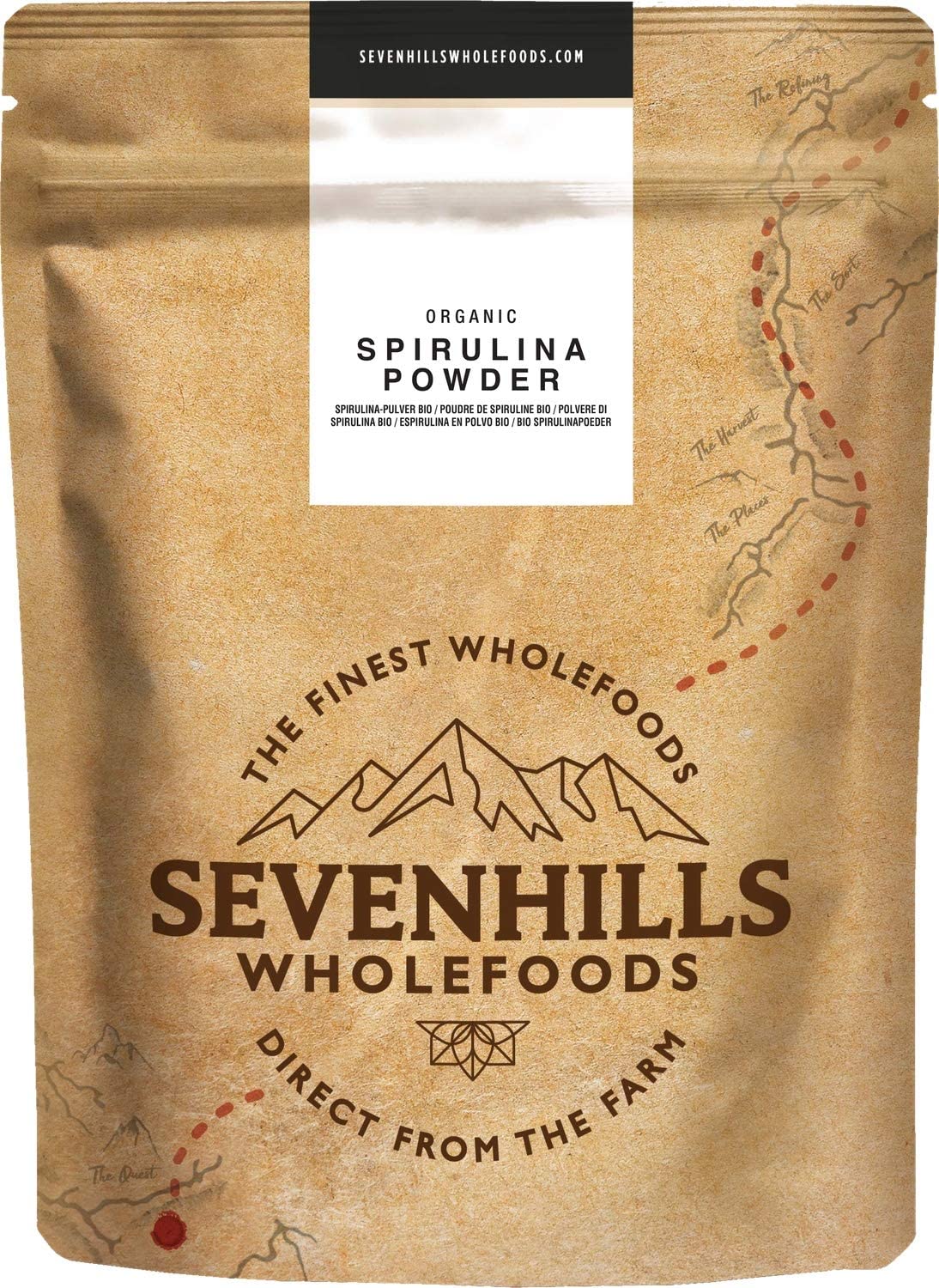 Sevenhills Wholefoods Organic Spirulina Powder 500g, 500 g (Pack of 1)