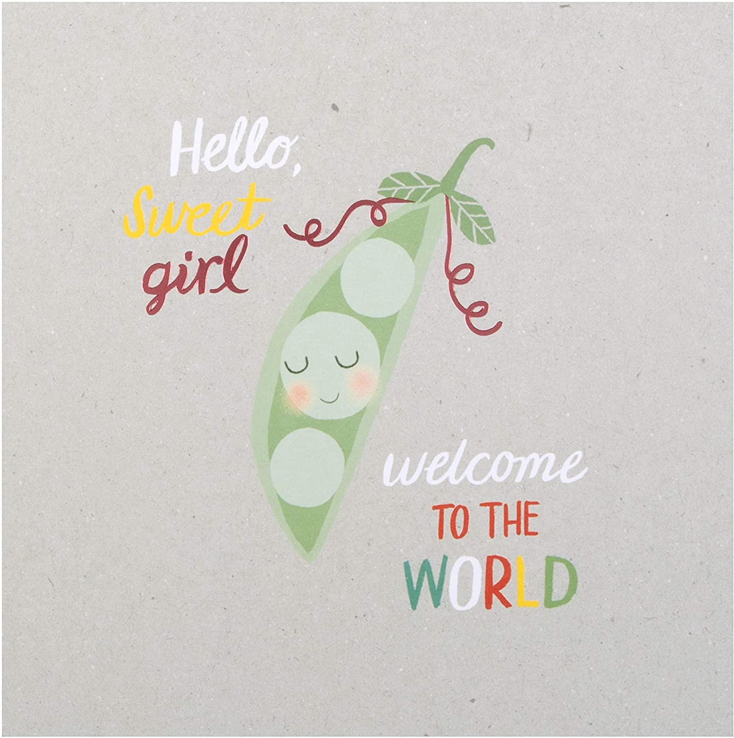 Hallmark Baby Girl Birth Congratulations Card - Cute Peapod Design, Newborn Baby Girl Sweet Pea, Pack of 1