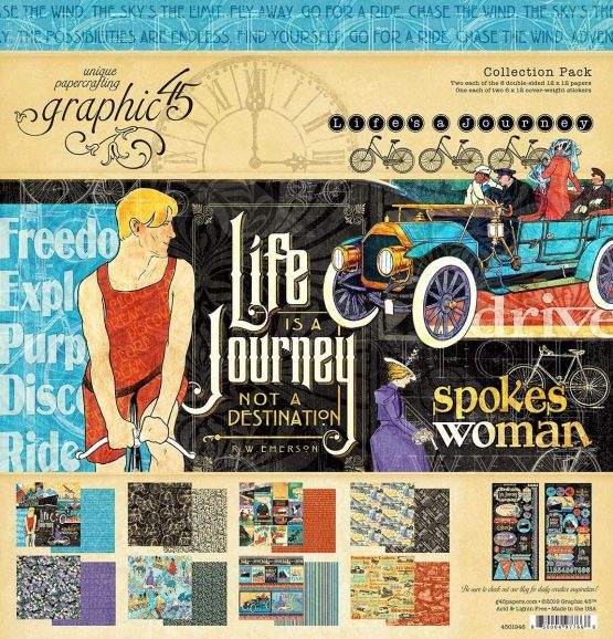 Graphic 45 Papercrafting Kit, Multi-Colour, Large - Life's A Journey
