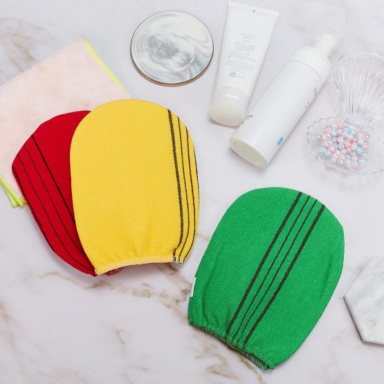 6 Pieces korean Exfoliating Cloth Towels Exfoliating Bath Mitten Remove Dead Skin Bath Scrub Mitten for Bathing - Image 4
