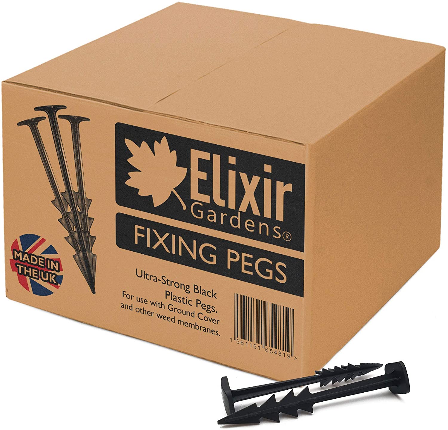Elixir Gardens® 100 x 6 150mm SQUARE HEAD PEG Weed Fabric Fleece Tarpaulin Tent Ground Sheet, Black - Image 4