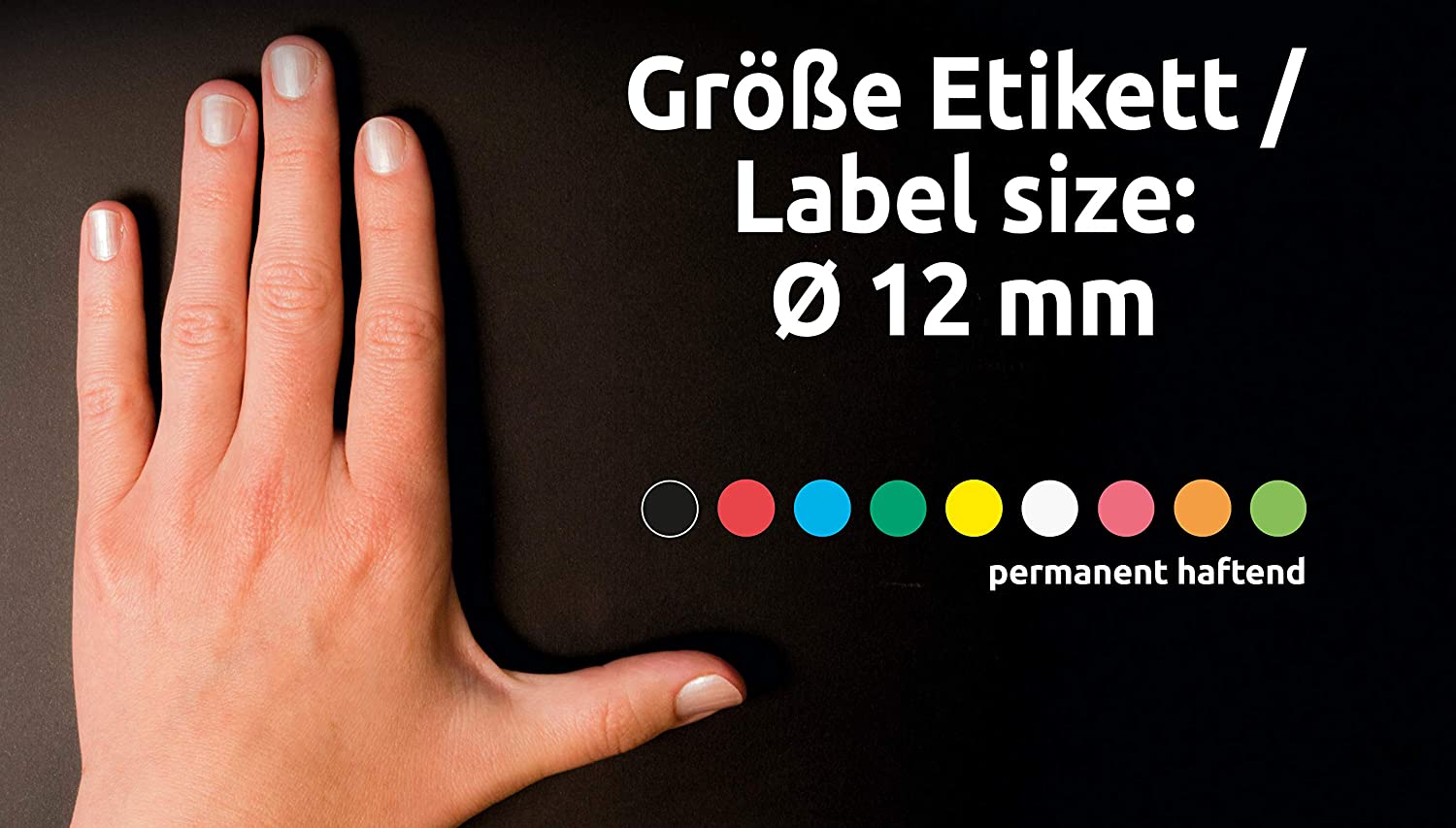 Avery Colour Coding Dots ø12mm 270 Labels Black, diamètre 12 - Image 3