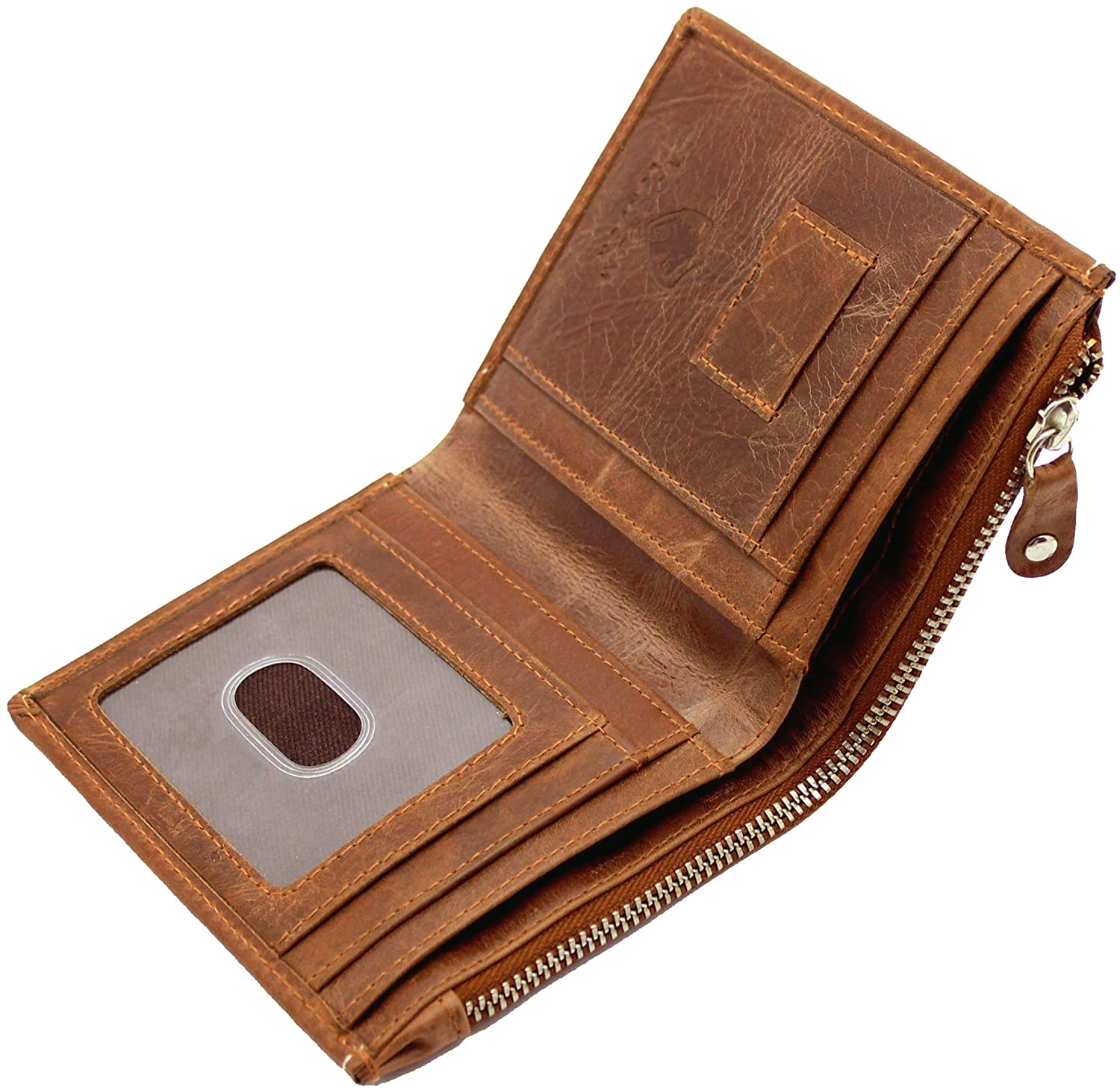 TOPSUM LONDON Men’s RFID Blocking Genuine Leather Wallet, Handmade Slim Bifold Purse with 6 Card Slots, SIM Card Holder - Image 2
