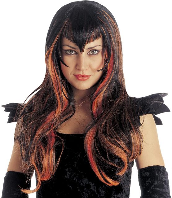 Mens Samantha (Orange/Purple) Wig for Hair Accessory Fancy Dress - Image 3