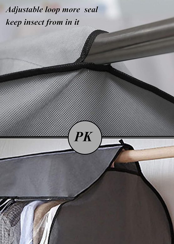 MISSLO 43” Hanging Clothes Storage Coat Covers Garment Bags Dustproof Dress Jackets Protector for Wardrobe Cover Rack with Clear Window - Image 4