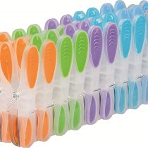 GIMI Soft&Strong 20 Pieces Soft Grip Laundry Pegs with Galvanised Spring, Plastic, Multi-Colour, 3 x 1.8 x 8.5 cm