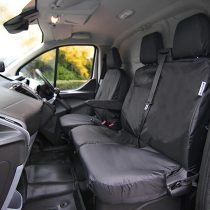 Waterproof Seat Cover Co WSC5101 Tailored Waterproof Heavy Duty Seat Covers to fit the Ford Transit Custom - Single & Double Set, Black